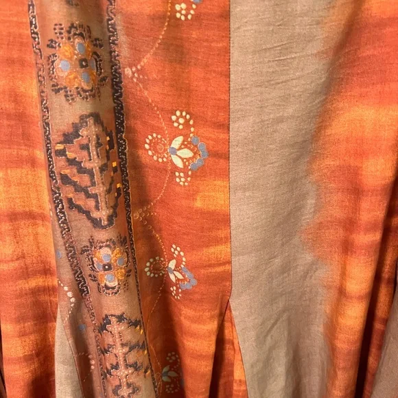 Karen Kane Orange and Brown Full Skirt - Picture 7 of 8